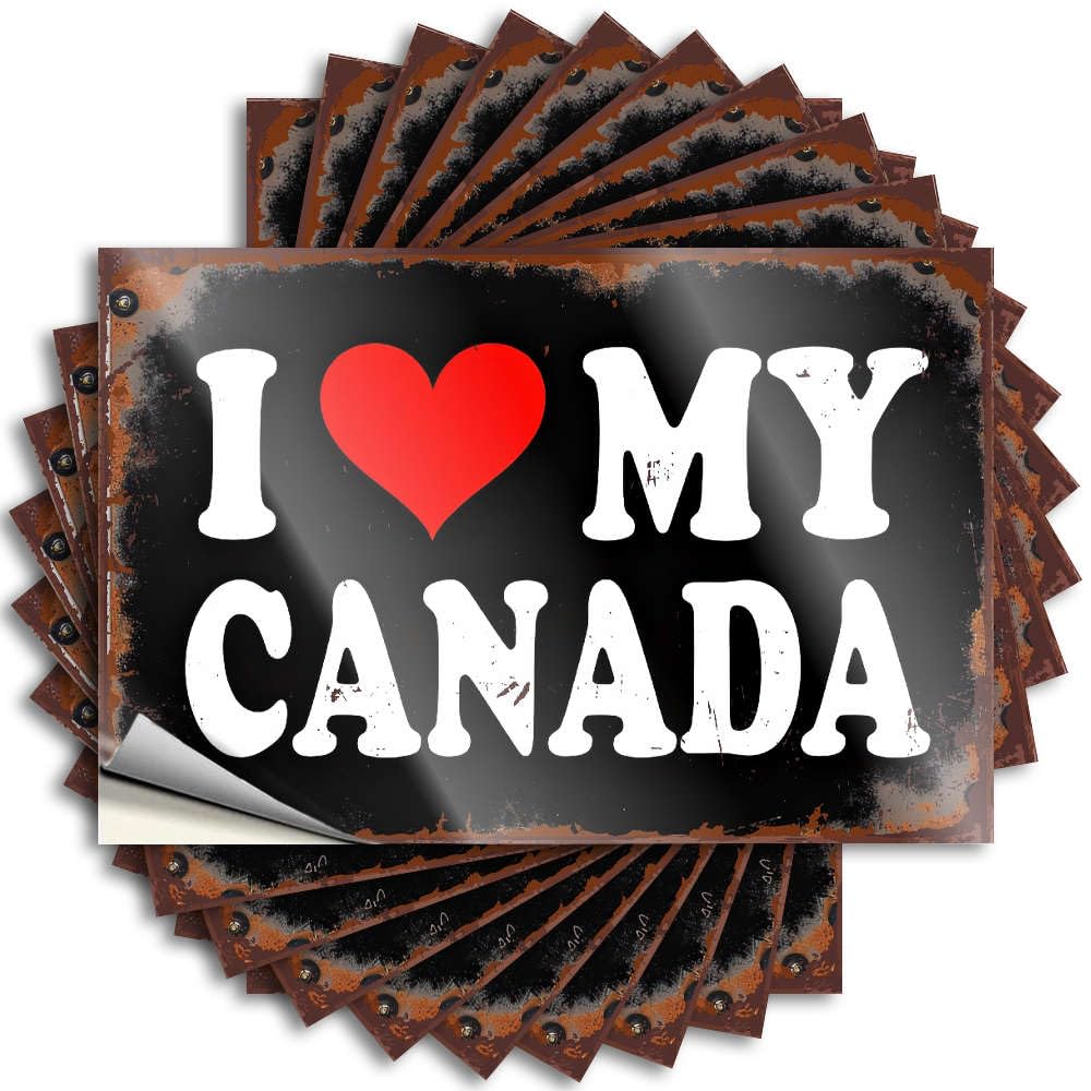 Saying Tall Room Door Decor Helmet I Love My Canada. - No Residue Decals for Military(6X9CM)