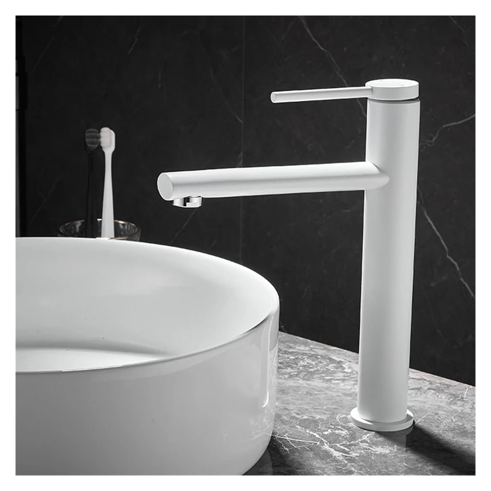 Robinet de lavabo de salle de bains blanc pour vasque moderne