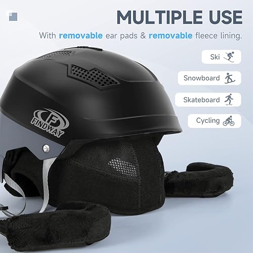 Miniatura 6 de Findway Casco de esquí, compatible con gafas, casco de snowboard a prueba de golpes y ligero para deportes de nieve para hombres, mujeres y jóvenes