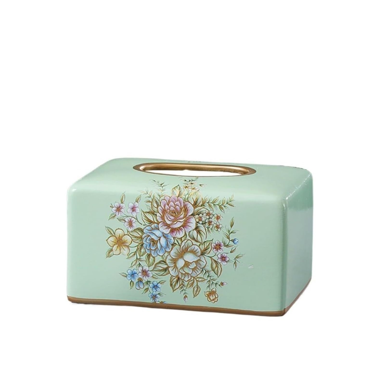 Kosmetiktuch-Spenderbox Taschentuchbox-Abdeckung, europäischer moderner Wohnzimmer-Restaurant-Dekorationshalter Must-Haves für die Wohnung(Green,Square)