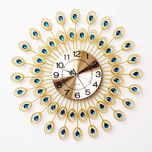 SHI XIANG SHOP Creative Peacock Wall Clock Gold White Black 20 Inches Diameter: 60cmX60c (Color : #1)