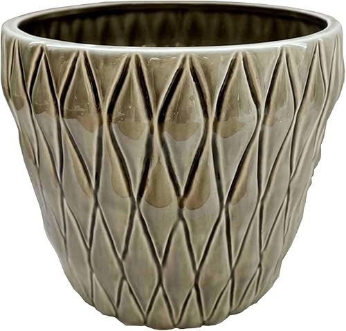 Miniatura 8 de First of a Kind Maceta de cerámica (marrón)  Macetas para plantas de interior y exterior  Macetas suculentas de 8.5 pulgadas  Perfecto para el