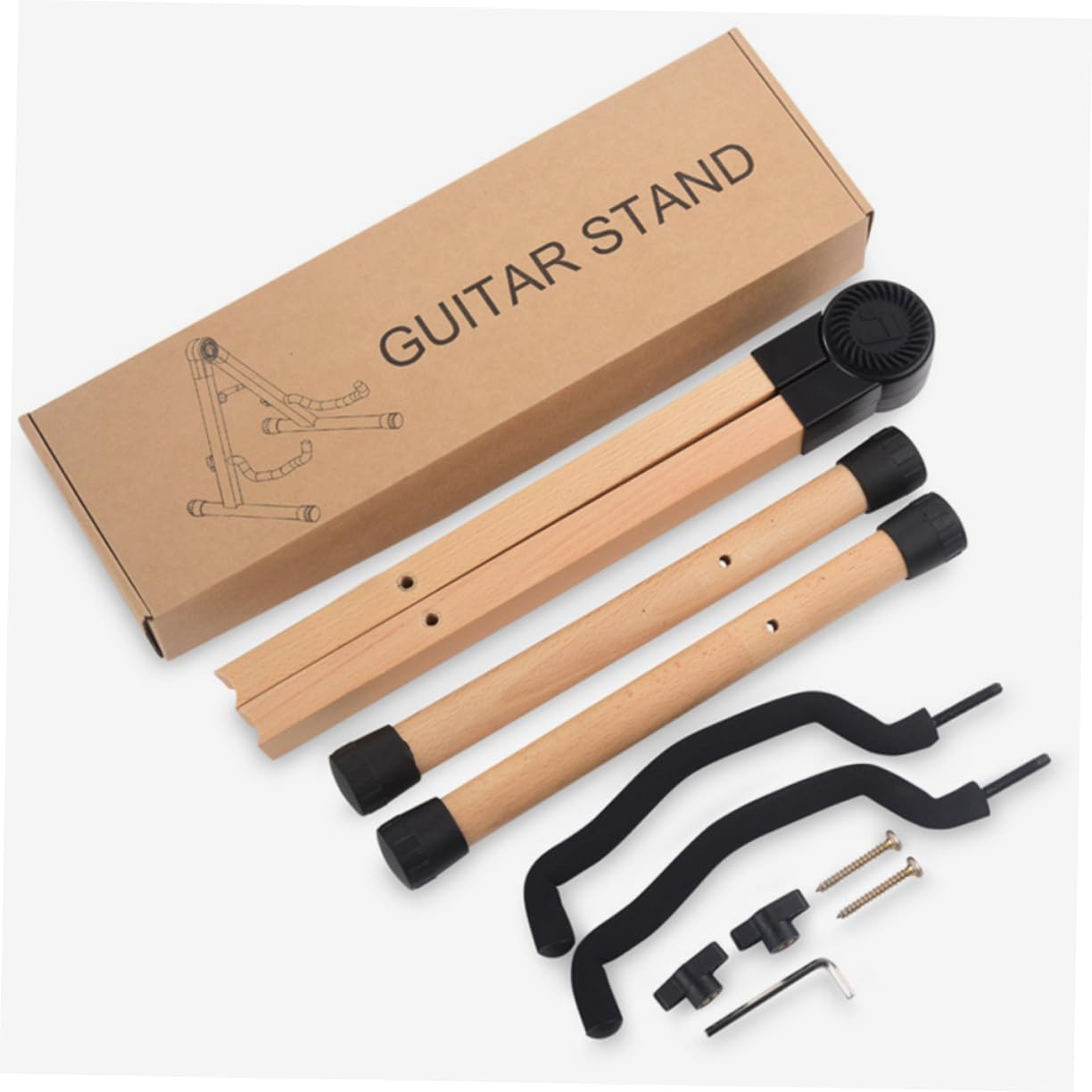 Stojak Na Gitarę Akustyczną Stojak Na Gitarę Basową Uchwyt Na Gitarę W Naturalnym Wykończeniu