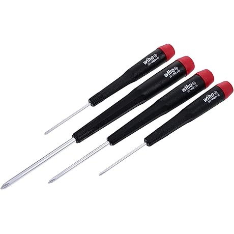 Wiha 4-Piece Precision Phillips Screwdriver Set with Twist Caps (26194)