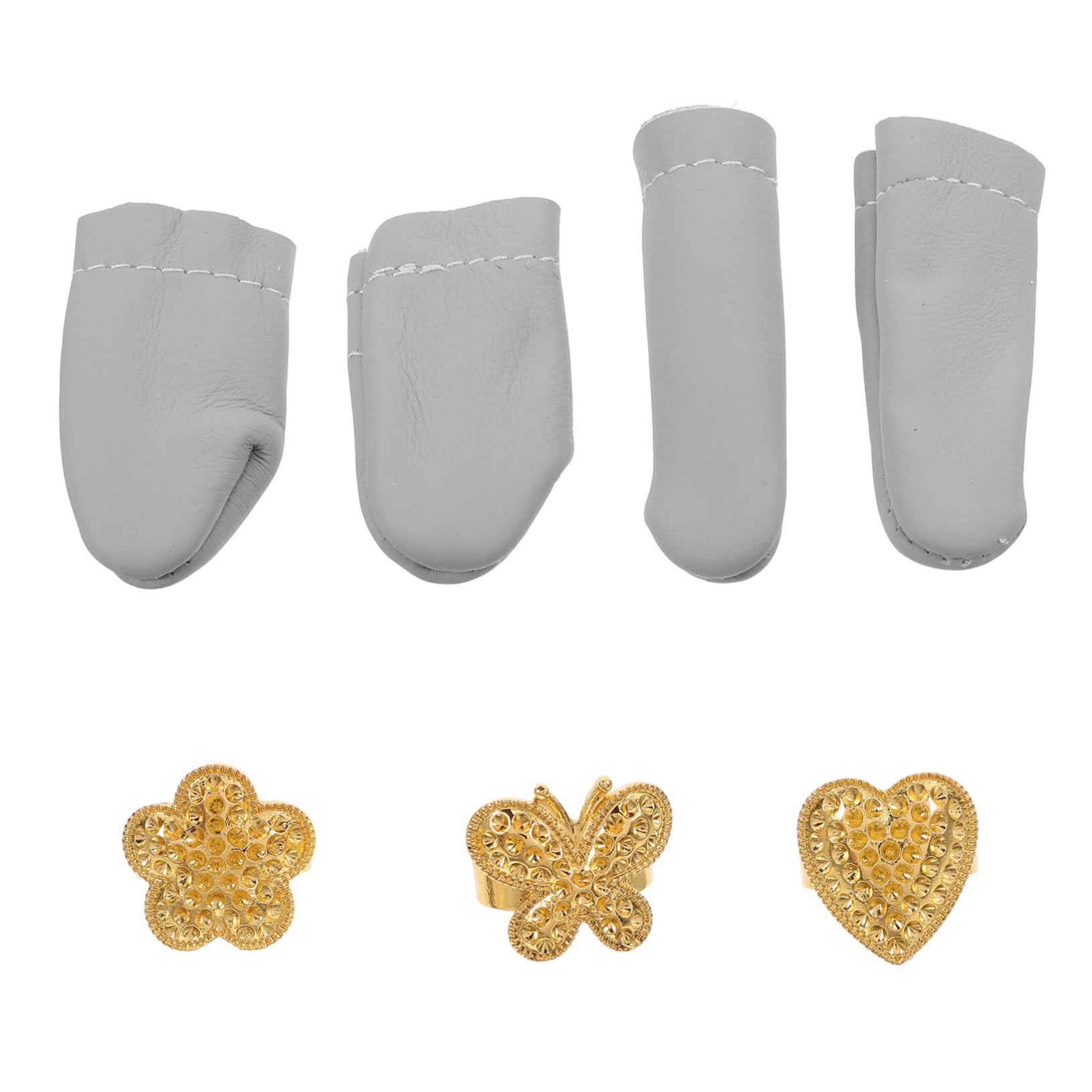 OSALADI Robust Metal Thimble 1 Set Hand Sewing Thimble Fingertips Protector Sewing Protectors Portable Protective Finger Covers Random Color