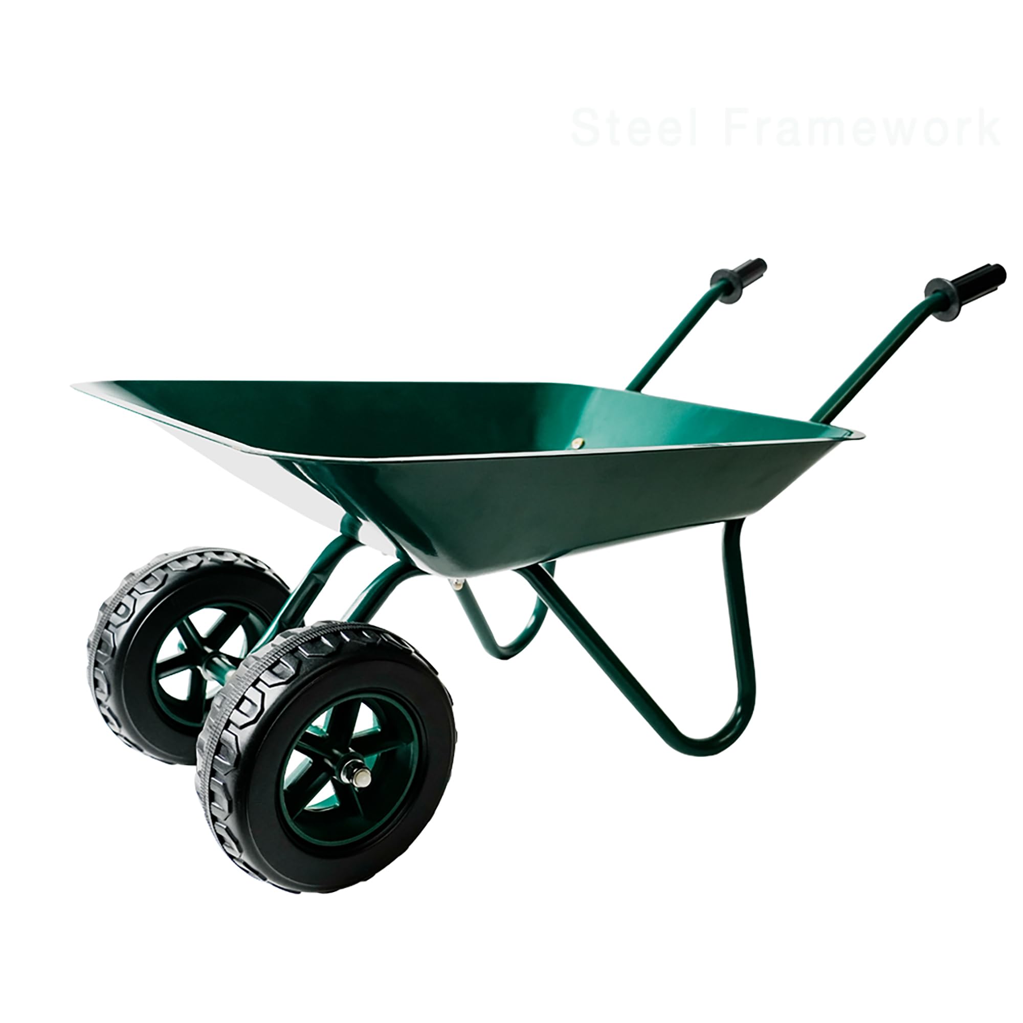 Trimate Metal Wheelbarrow - Hunter Green - Outdoor-Indoor Play Toy, 11x28x15, Dual Wheel, Durable Functional Fun, Garden-Sandbox-Snow, Kids Age 3+