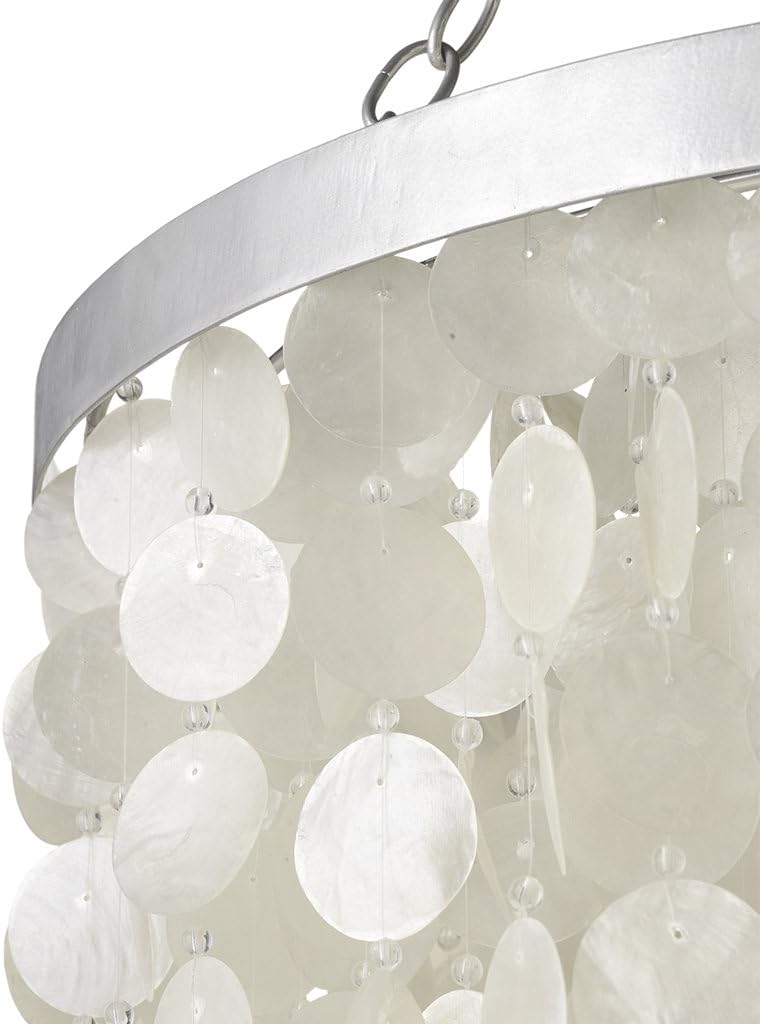Kouboo 1050037 Capiz Chandelier, King, Natural White