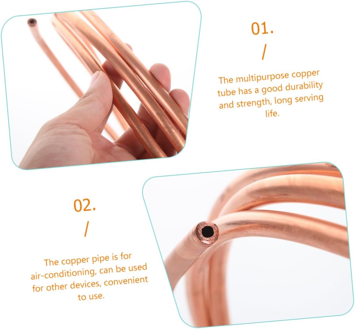 4pcs Soft Coil Copper Tube for Air Conditioning Inner Refrigeration Tubing for Efficient Cooling