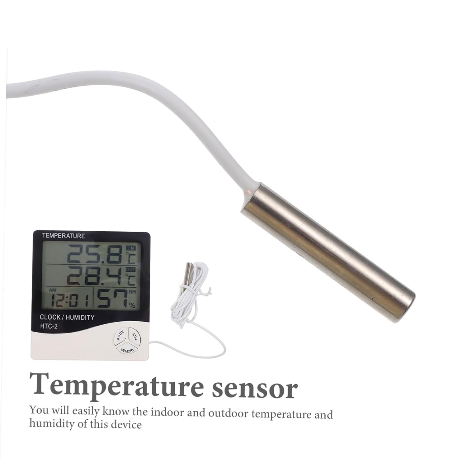 Digital Temperature and Humidity Monitor for Aquarium LCD Display Accurate Dual Sensor for Fish Tanks and Greenhouses No Battery Included