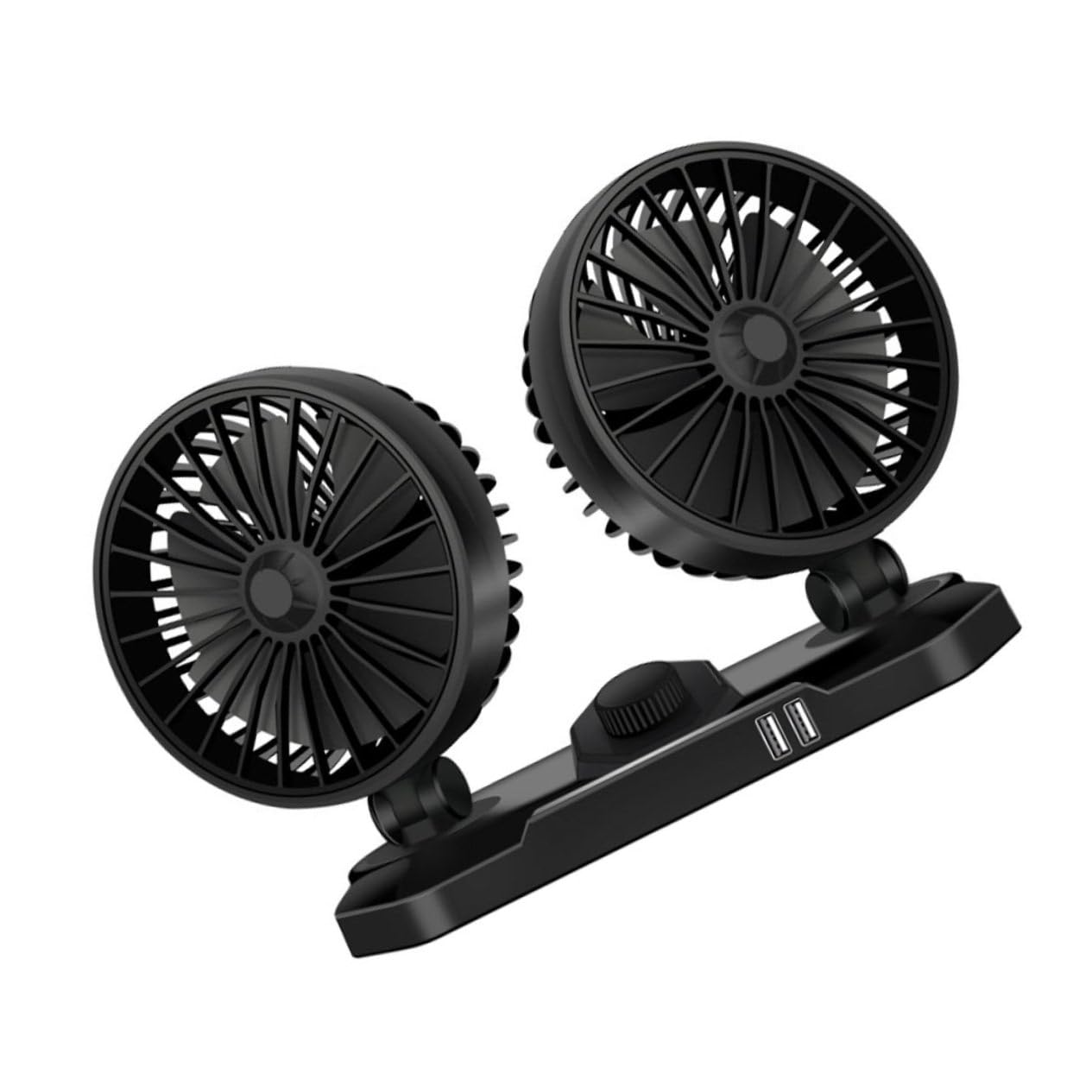 Ventilador eléctrico de doble cabezal ajustable con conexión USB