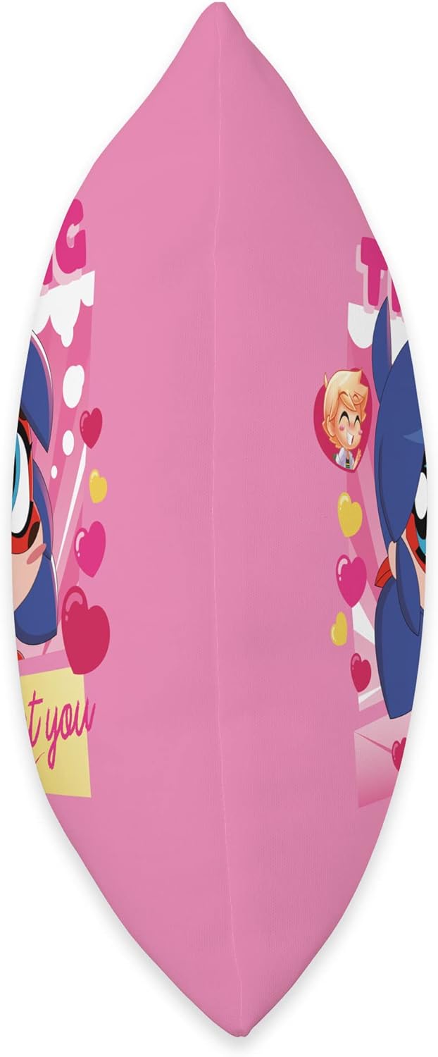Miraculous Ladybug Chibi Collection Thinking about you Throw Pillow