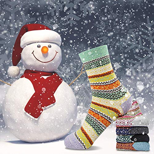 Image of MORECOO Socks for Women - Christmas Gifts for Women - Stocking Stuffers - Thick Wool Soft Warm Cozy Crew Womens Socks