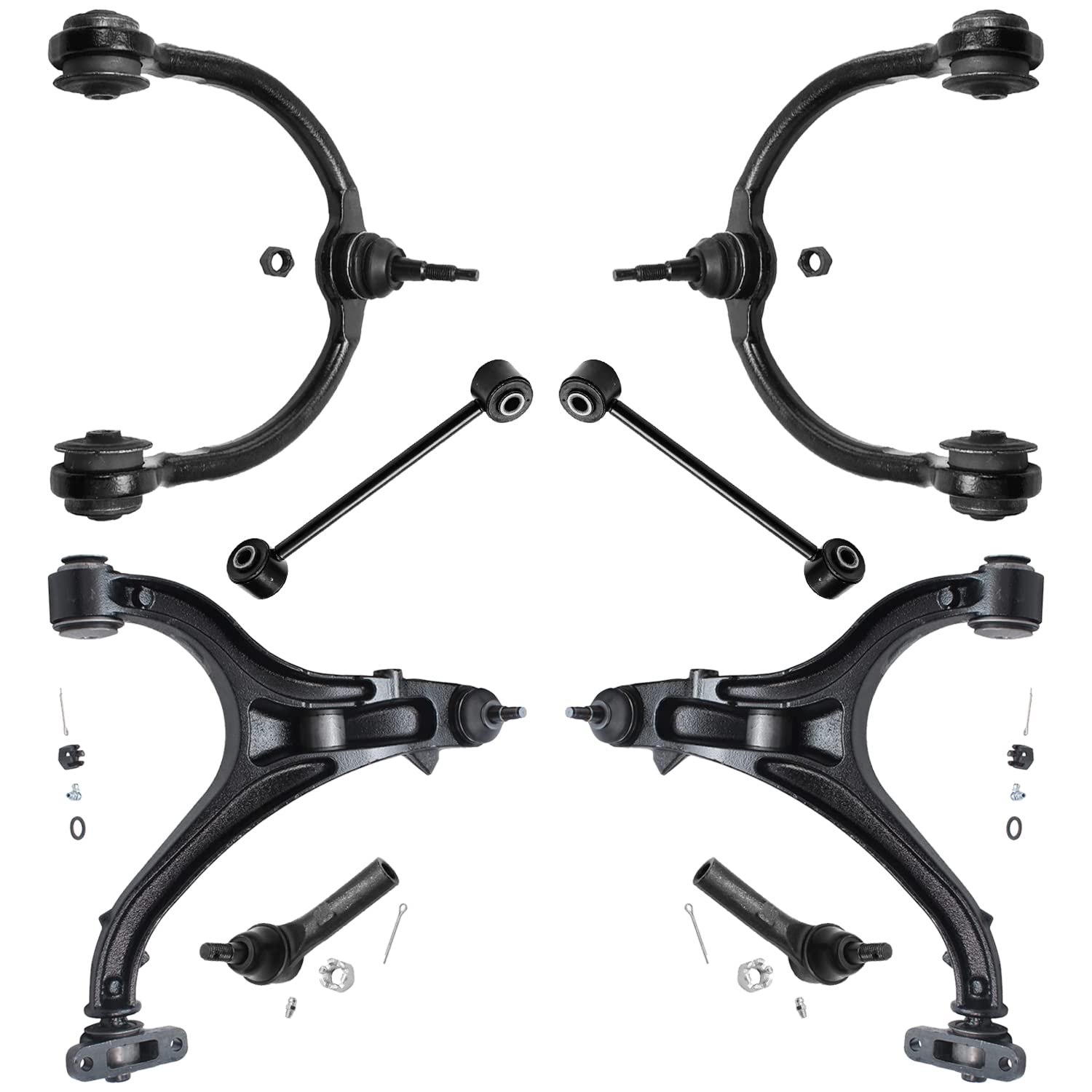 Detroit Axle - 8pc Front End Control Arms Kit for 2005-2010 Jeep Commander