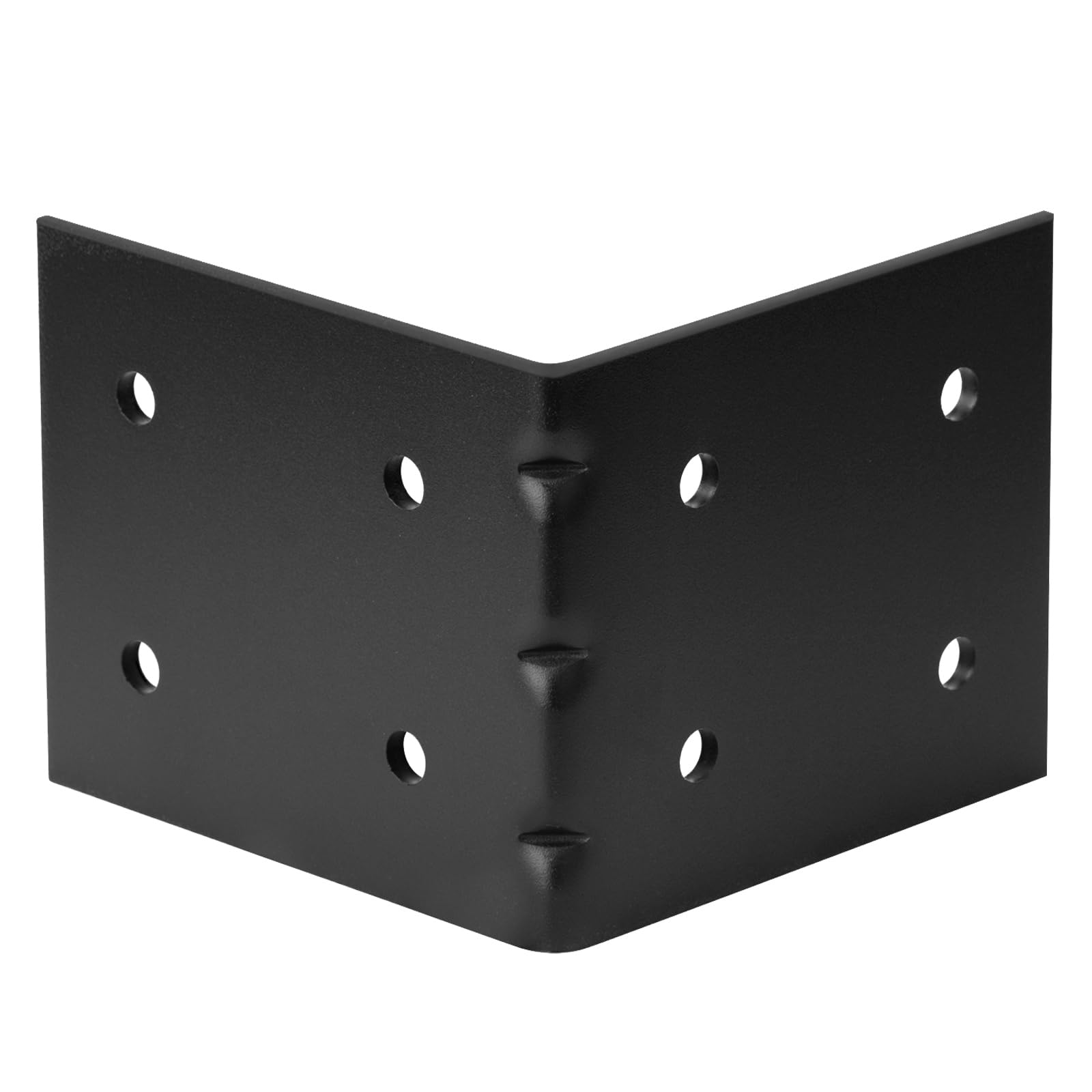 4 staffe ad angolo retto a L in acciaio nero, 15,2 x 15,2 x 12,7 cm, resistente spessore 1/8", acciaio calibro 11, carico massimo 81,6 kg, supporto per giunti in metallo rinforzato