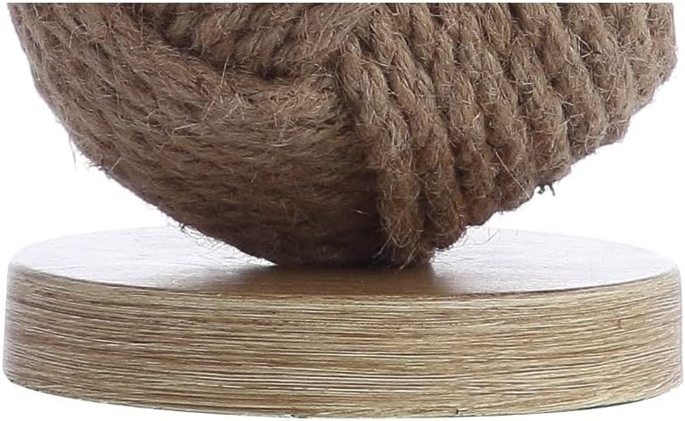 JONATHAN Y 18" Natural Monkey Fist Rope Ball LED Table Lamp, Coastal Nautical Iron and Rope Accent Lamp for Living Room Bedroom, White Linen Shade, LED Bulb Included JYL6500A