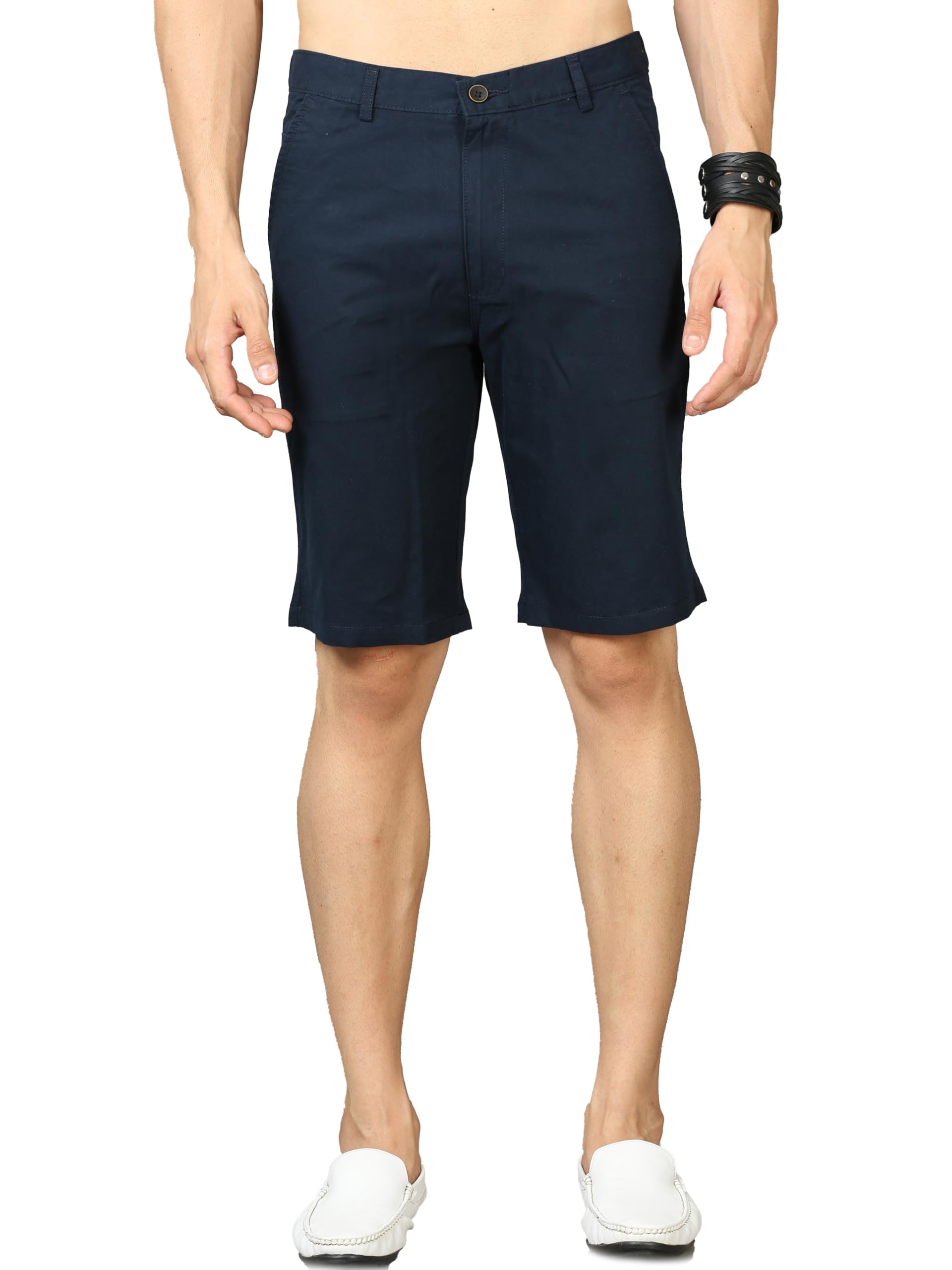 bushirt Men Dark Blue Color Solid Shorts-SHDN505-picture-10