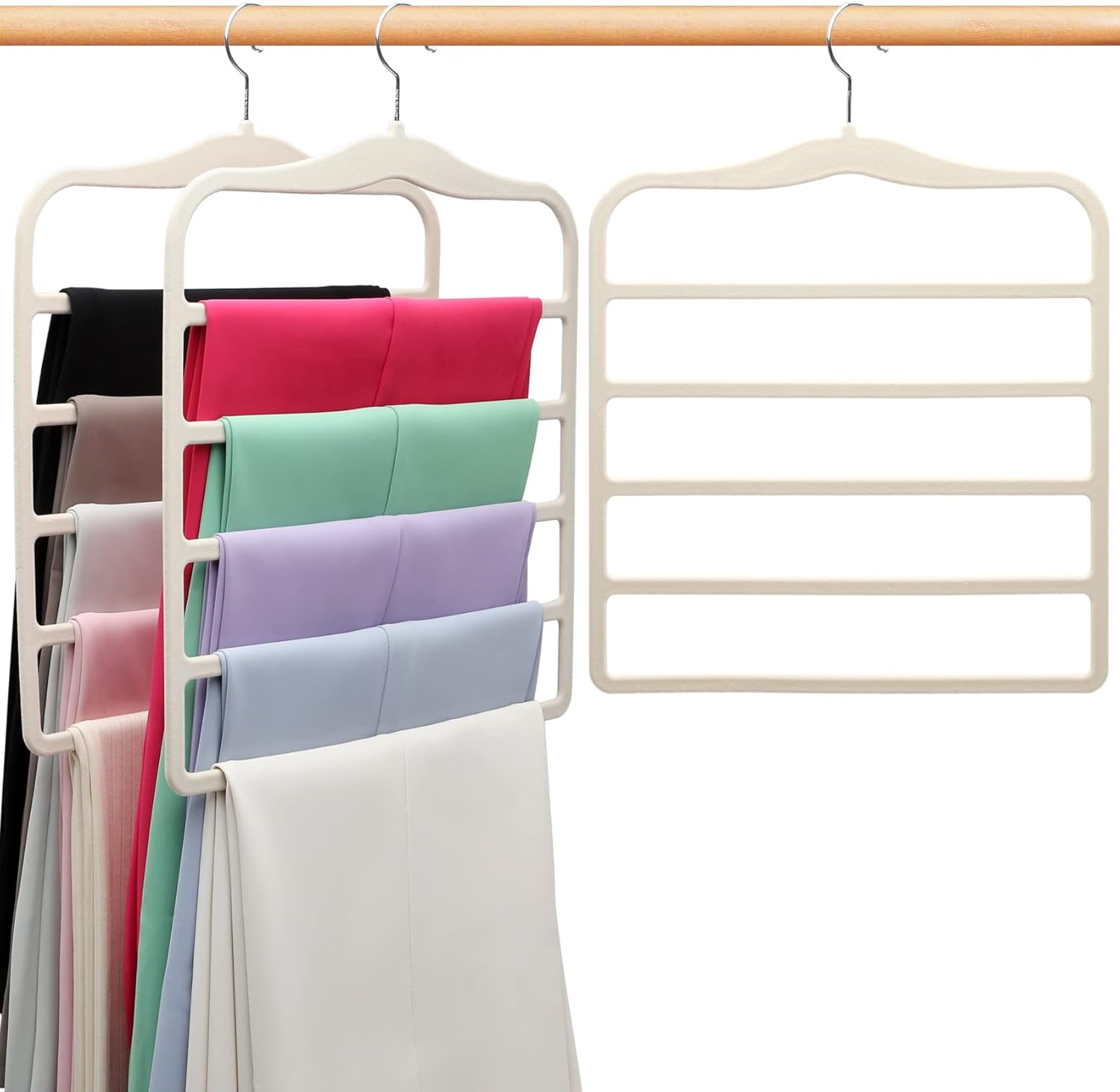Closet Organizers and Storage,3 Pack Velvet PantsHangersSpaceSaving,Non Silp 5