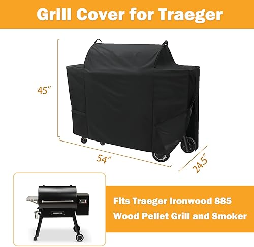 Vista 56 de Funda para parrilla Traeger Ranger, para parrilla Traeger Scout, para parrilla Blackstone de 17 pulgadas, accesorios de cubierta de parrilla
