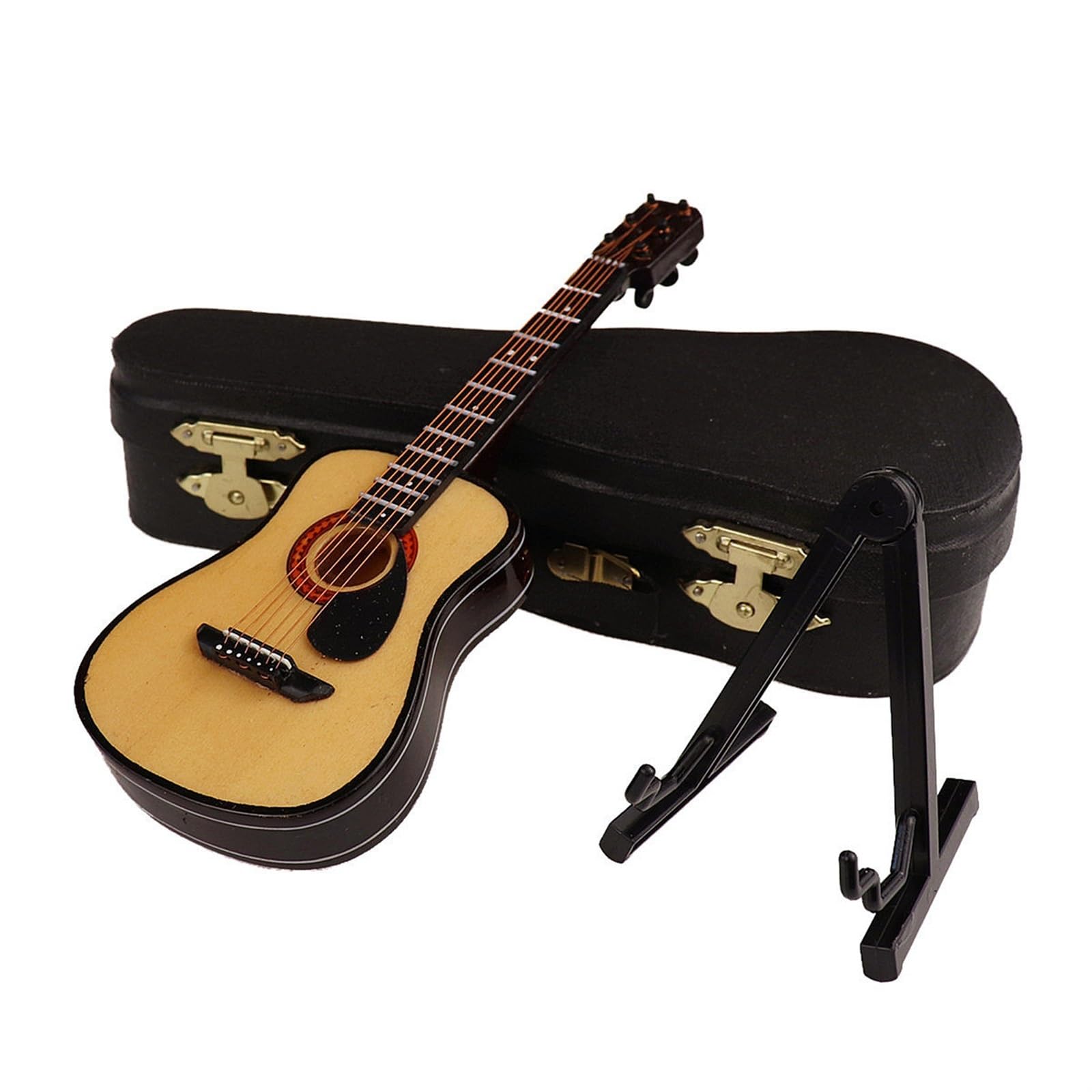 Mini Modelo de Instrumento Musical Mini Instrumento Golpeador Modelo De Guitarra Folk Adornos Instrumento Musical En Miniatura Regalos Creativos(E16CM)