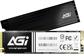 AGI 1TB AI838 PCIe NVMe M.2 Gen4x4 DRAM Cache 3D NAND Flash Internal Solid State Drive SSD with Heat Sink (R/W Speed up to 7420/5100 MBs) Level up PC/Laptop Memory and Storage with Gen 4 Speed