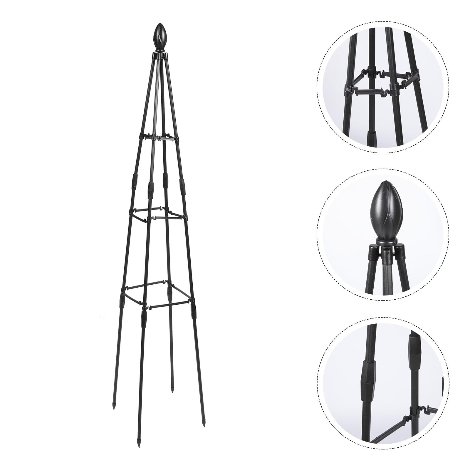 Didiseaon Soporte para Plantas Trepadoras Enrejado Metálico Triangular 120 CM Estructura Reforzada para Jardín y Macetas Soporte para Flores y Pérgolas Uso en Patio y Césped