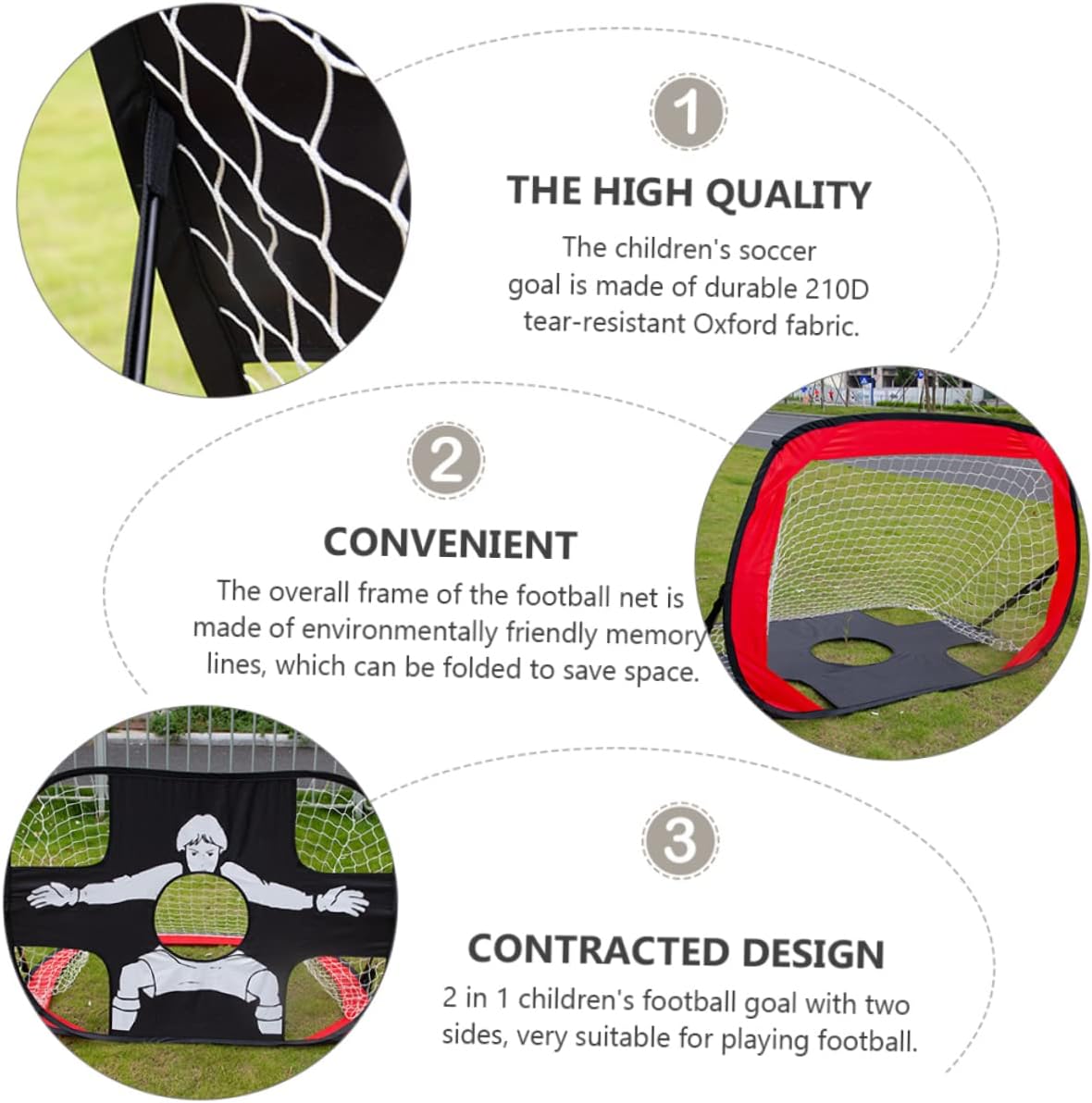 Foldable Portable Soccer Goal Set for Boys and Girls Lightweight Football Goal Carry Bag Outdoor Sports Training Equipment for Backyard Play