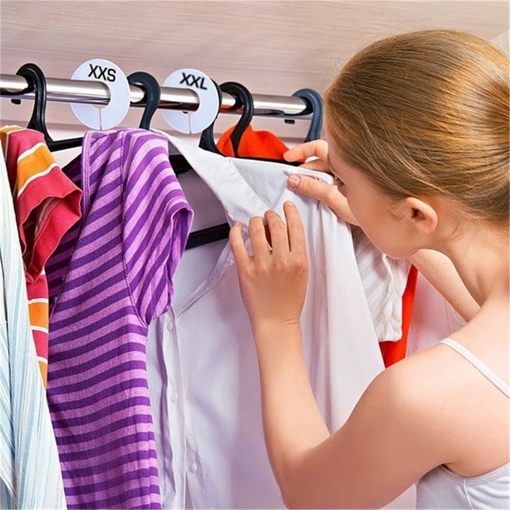 30-Pack Clothing Size Dividers For Closet Rod - Writable PVC Rack Organizers