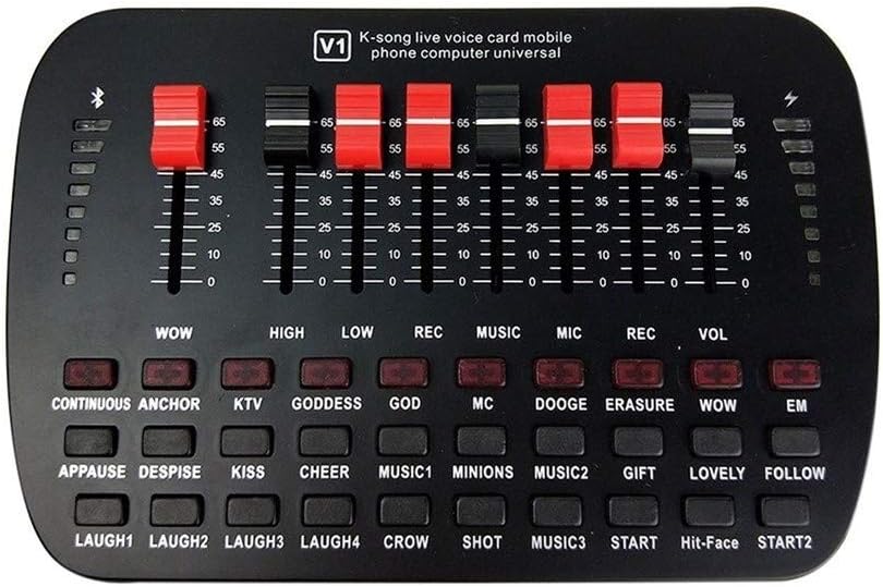 Pc電話コンピュータ用v1ライブサウンドカードユニバーサル音量調節usb外付けオーディオミキサーサウンドカード ハイレゾ プロフェッショナルオーディオ機器 Black Color 日本産