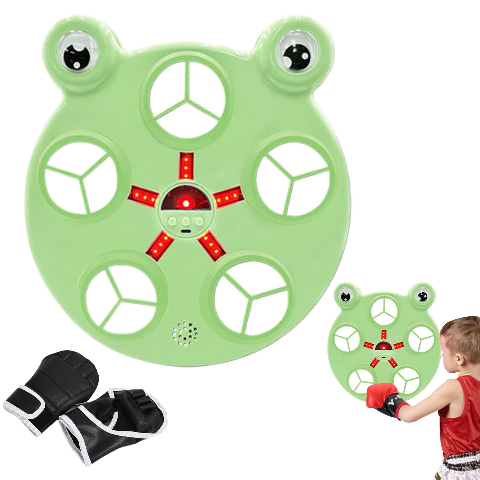 Macchina da boxe musicale intelligente – Fissaggio a parete, allenatore di battito musicale, dispositivo di allenamento a velocità regolabile con luce, attrezzatura per esercizi | Adulti Sport