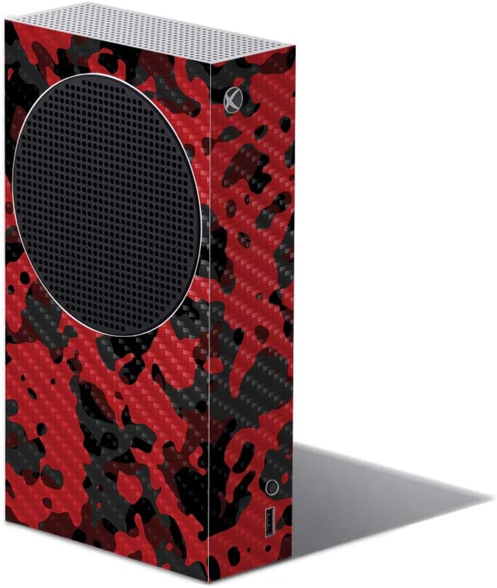 MightySkins Carbon Fiber Skin Compatible with Xbox Series S - Red Modern Camo | Protective, Durable Textured Carbon Fiber Finish | Easy to Apply, Remove, and Change Styles | Made in The USA