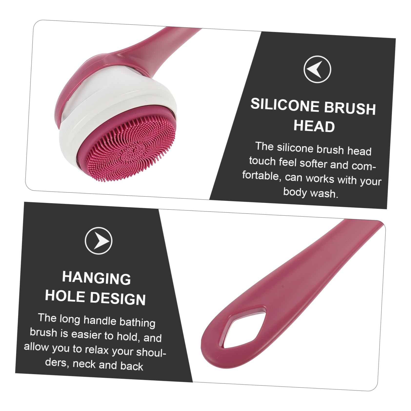 Cepillo de Ducha de Mango Largo Depurador Corporal Reutilizable 3 Velocidades Ajustables y Material de Silicona Resistente al Agua para Exfoliación y Limpieza Diaria