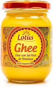 Manteiga Ghee com Sal Rosa do Himalaya - Lotus - 200g - Ayurveda - Manteiga Indiana Zero Lactose