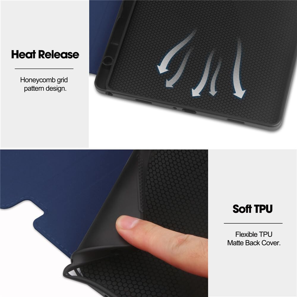 Generic etui kompatybilne z Samsung Galaxy Tab A9 8,7 SM X110 SM X115 SM X117 (kolor: czarny) odporny na wstrząsy skórzany futerał z klapką