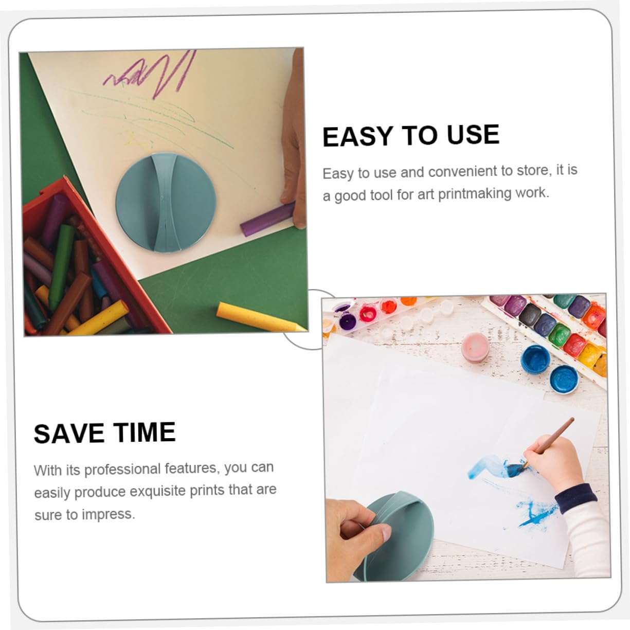 ERINGOGO Abs Material Printmaking Ink Plate Sturdy Plastic Printmaking Board Safe for Crafting