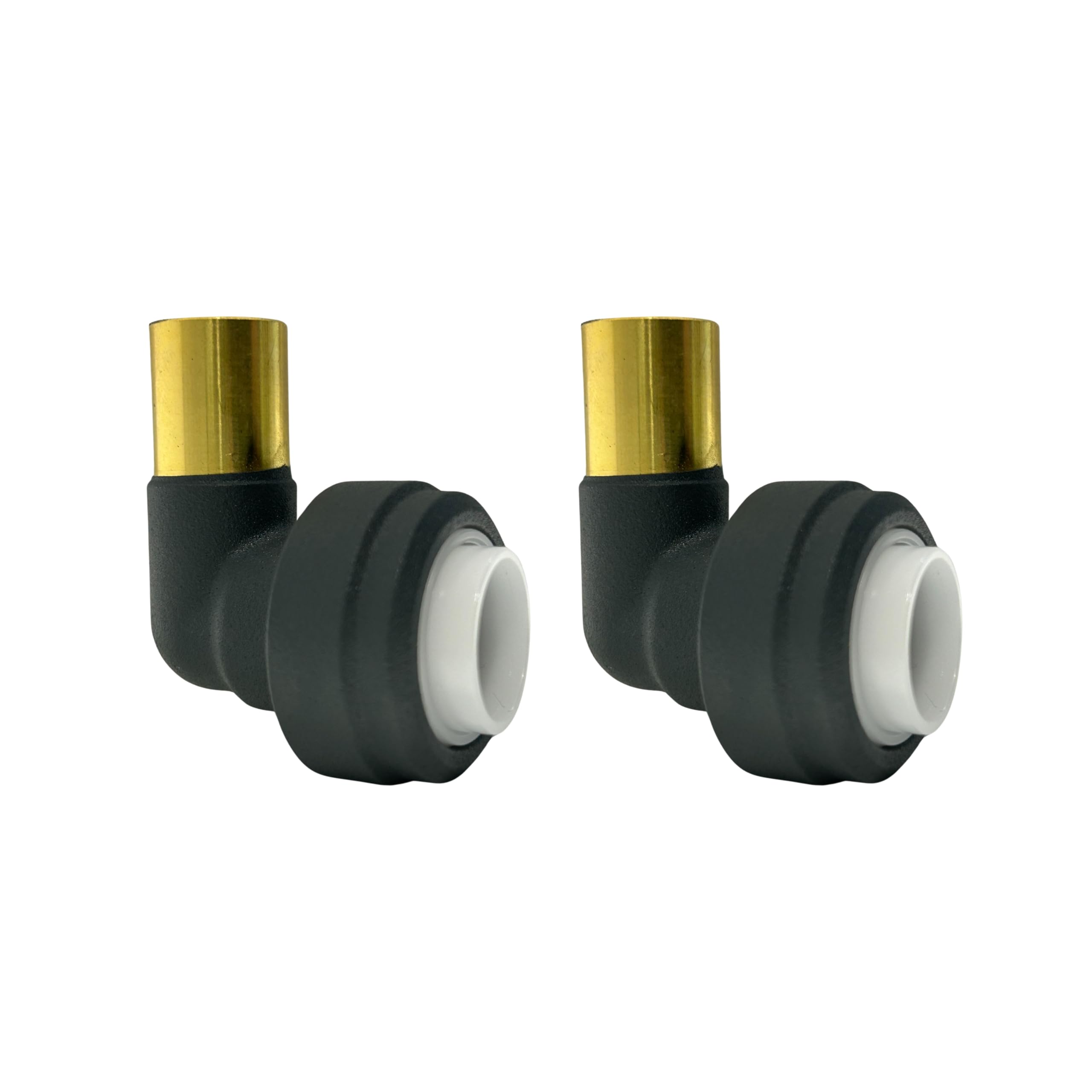 Corso Bathrooms Anthracite 15Mm X 10Mm Pushfit Radiator Valve Reducing Elbow Pair