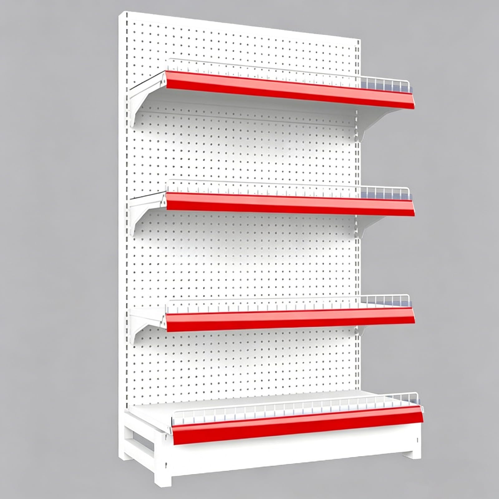 Verstellbare Gondelregale für den Handel, Gewerbliche Gondelregal-Einheiten, Robuste Stahl-Gondelregale für Supermärkte und Einzelhandel(B,H135cm/53in)