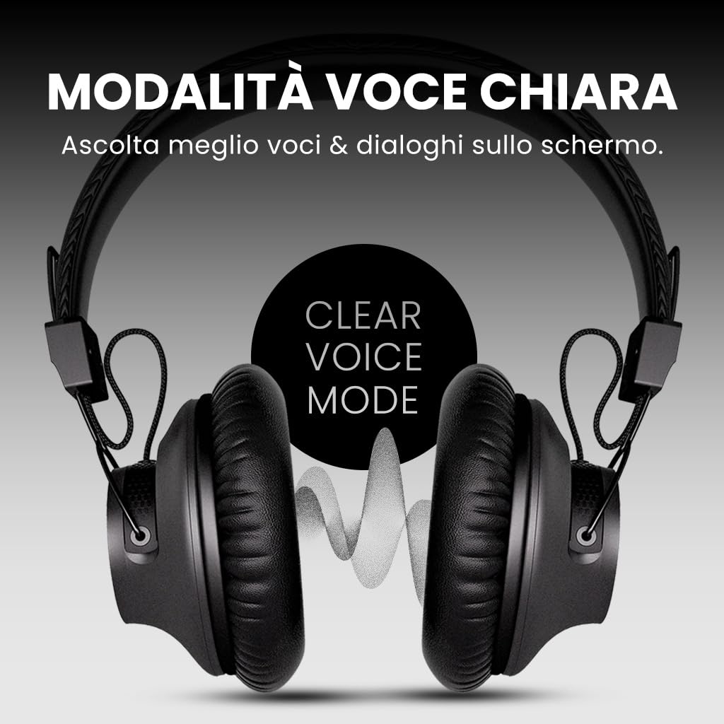 Avantree Audition 3 - Cuffie Over-Ear Bluetooth 5.3 Con Wireless Base Ricaricabile, compatibili con Smart Samsung TV, Modalità Voce Chiara, Volumi Potenziati E Supporto aptX-Adaptive & HD