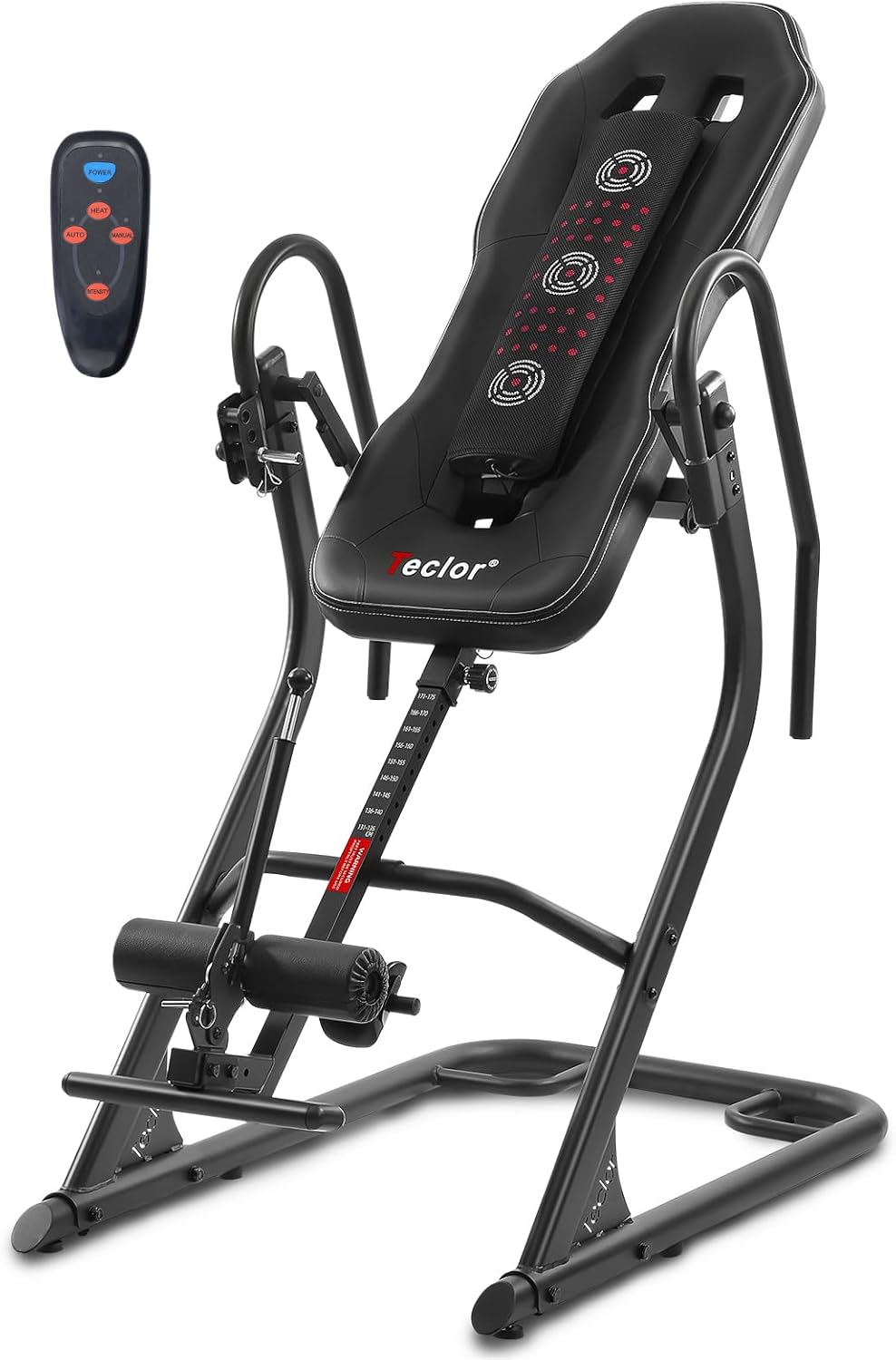 Inversion Table,Advanced Heat and Massage Function,Strength Training Inversion Table for Back Pain Relief,350 lbs Capacity with Thickened 3D Memory Foam backrest,Black