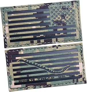 IR Bundle Set of 2 Patches 2-1/8x4 inch USA Reversed Flag and First Navy Jack DTOM Dont Tread On Me NWU Type III AOR2 Tactical Touch Fastener