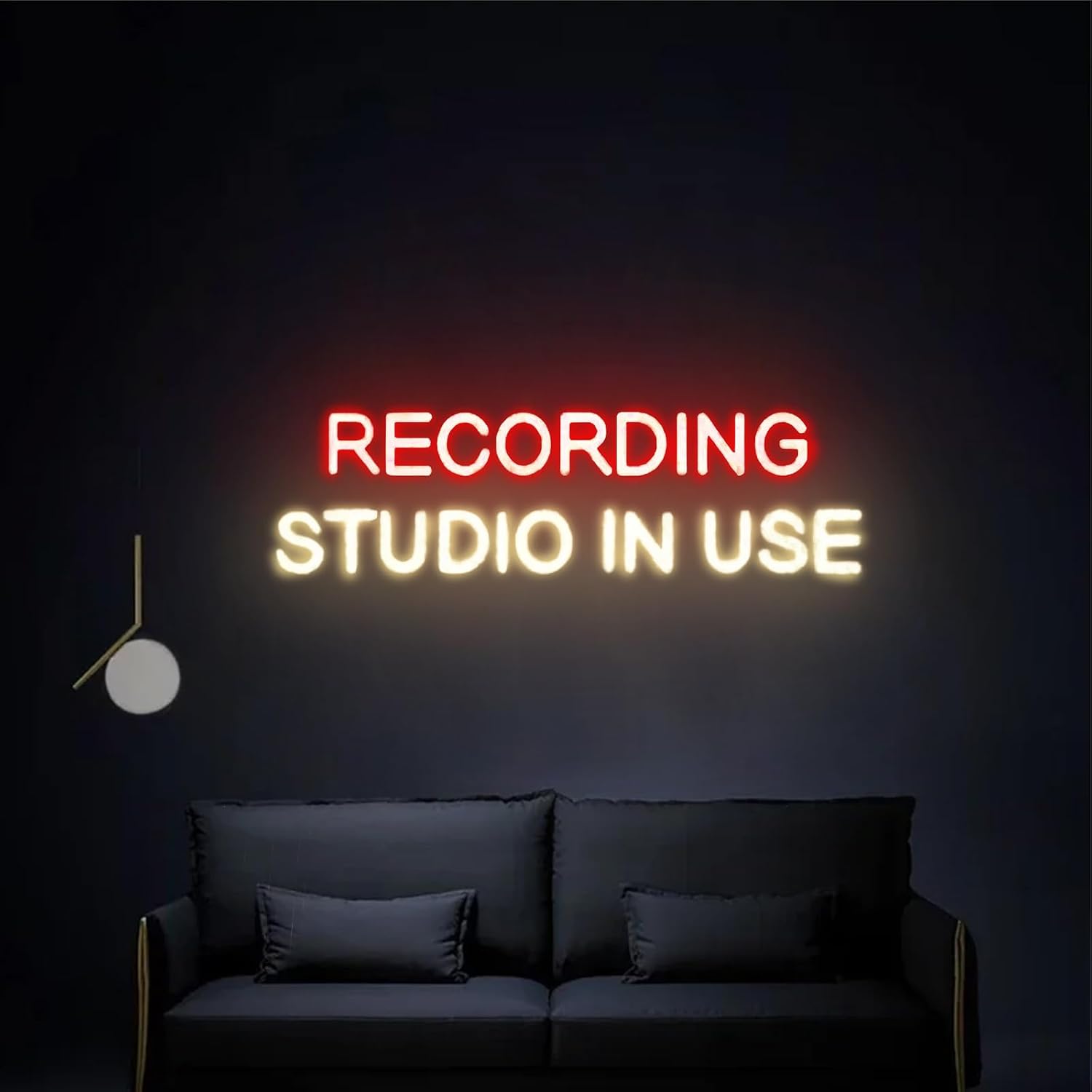 Recording Studio in Use Neon Sign 24 inches Dimmable LED Recording Studio Neon Light Up Signs Art Wall Decor for Home, Game Room, Studio, Podcast Studio Decorations