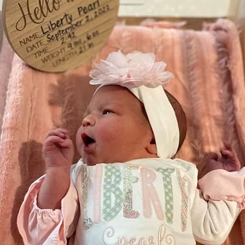 Miniatura 5 de Personalized Sleeper Baby Coming Home Outfit, Personalized Neutral Naby Romper and Hat Set Custom Infant Boy Coming Home Outfit Baby Shower Gift