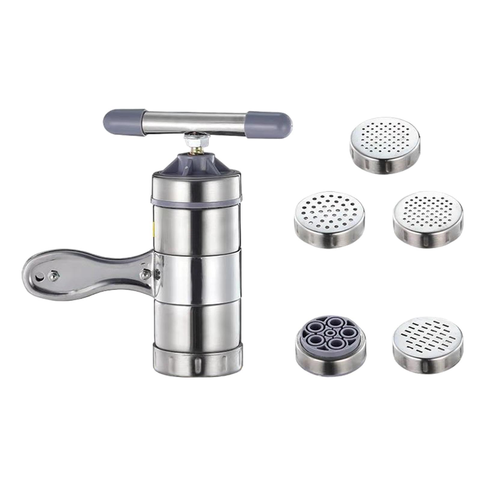 Ubervia® Pasta Maker with Heads Noodle Press Machine for Kitchen Spaghetti Fettuccine with 5 Pasta Shapes-image-49