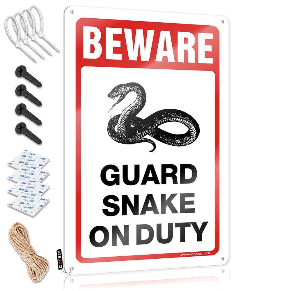 Mwfkkaddb One Color Metal Man Cave Decor Beware! Guard Snake On Duty Sign Backyard Bar Sign Tin Signs For Bar(30X40cm)