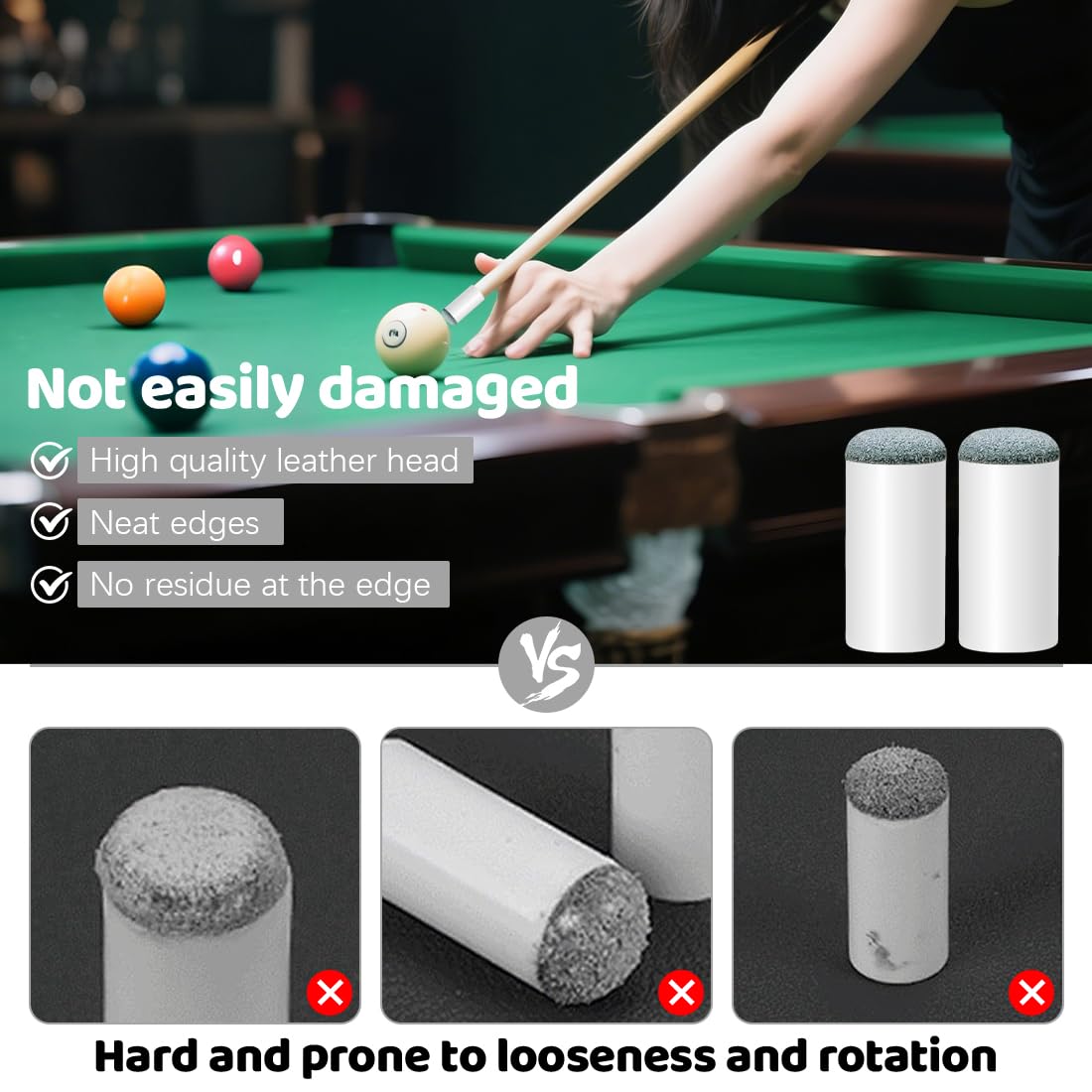 10 Piezas Accesorios De Billar Protector De Punta De Taco Punta De Taco De Billar De Plástico Para Tacos De Billar Y Snooker Blanco 10 Mm