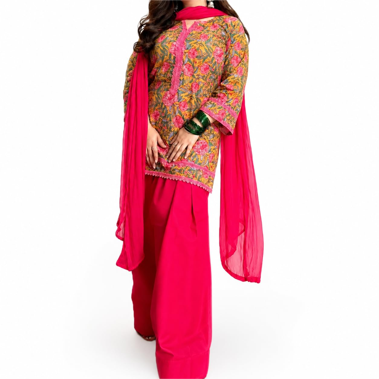 Women's Farshi Salwar Suit Set with Dupatta | Traditional Pakistani Style Kurta Set | Ethnic Wear Salwar Kameez for Women & Girls-picture-39