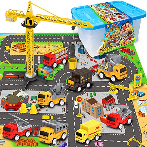 Mini Fire Fighting Truck Transport Delivery Truck Construction Vehicle Play Set with a