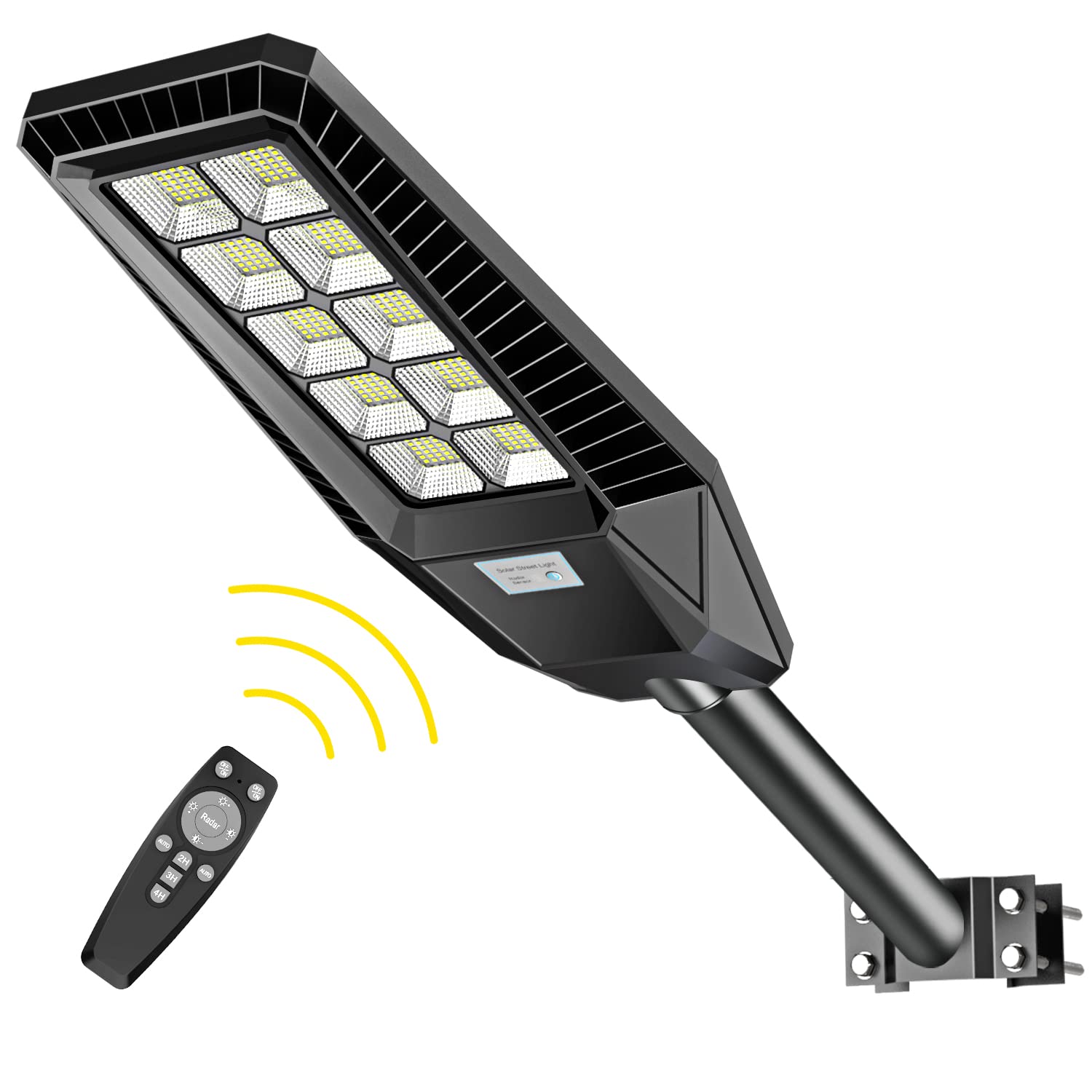 1250W Solar Street Light, 10000 Lumens Solar Flood Light Dusk to Dawn Outdoor Solar Powered Street Light Motion Sensor Waterproof IP66 6000K Security Solar Light for Yard, Garage, Garden