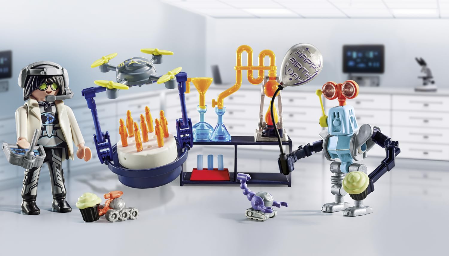 Playmobil 71450 My Life: Researchers with Robots, science-themed party in the lab, including a transport drone and robots - Image 2