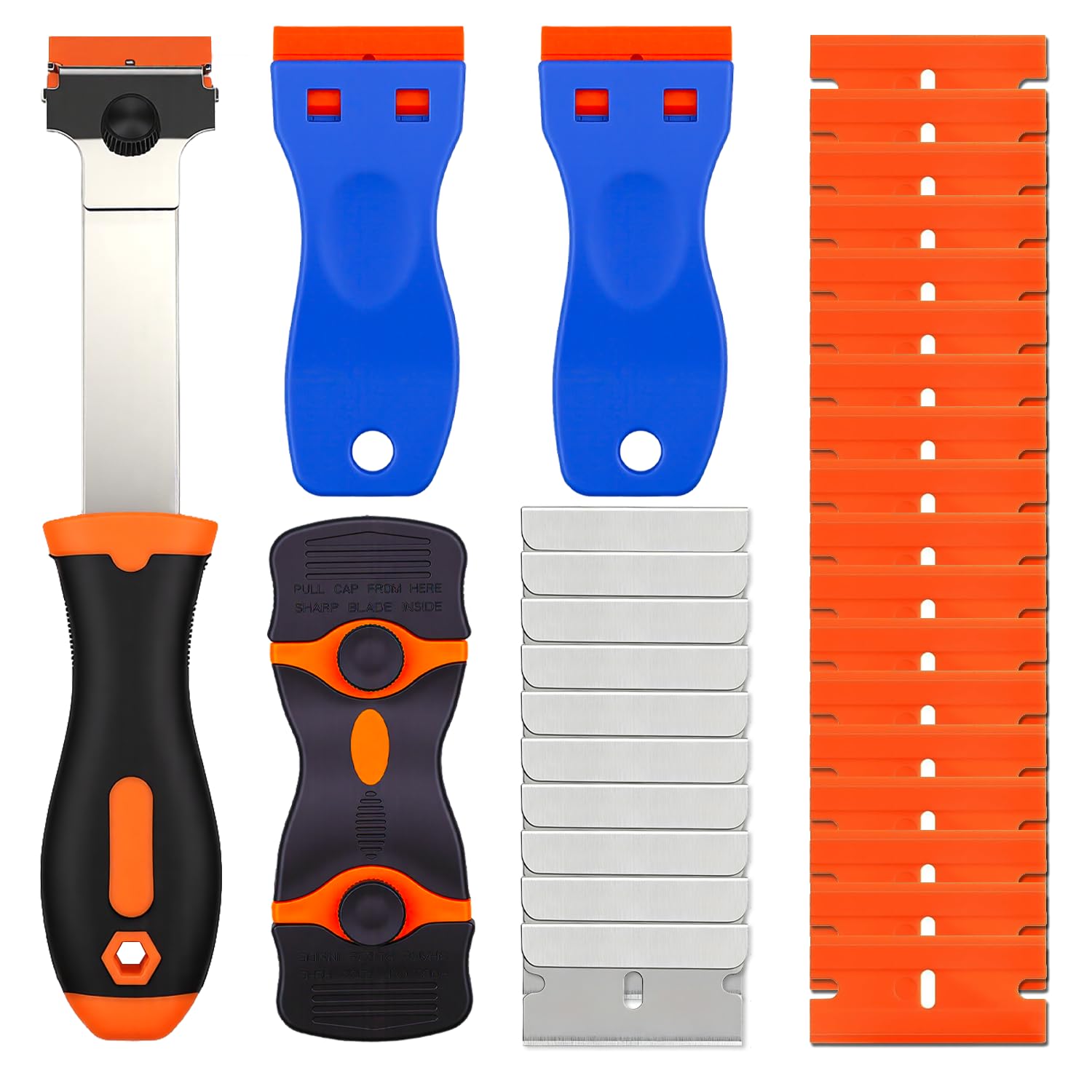 4 Pcs Window Scraper Tool, Multipurpose Plastic Scraper
