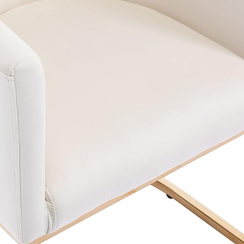 Miniatura 7 de VESCASA Silla de comedor tapizada de terciopelo con respaldo de barril, moderna silla de restaurante acolchada de mediados de siglo con marco de